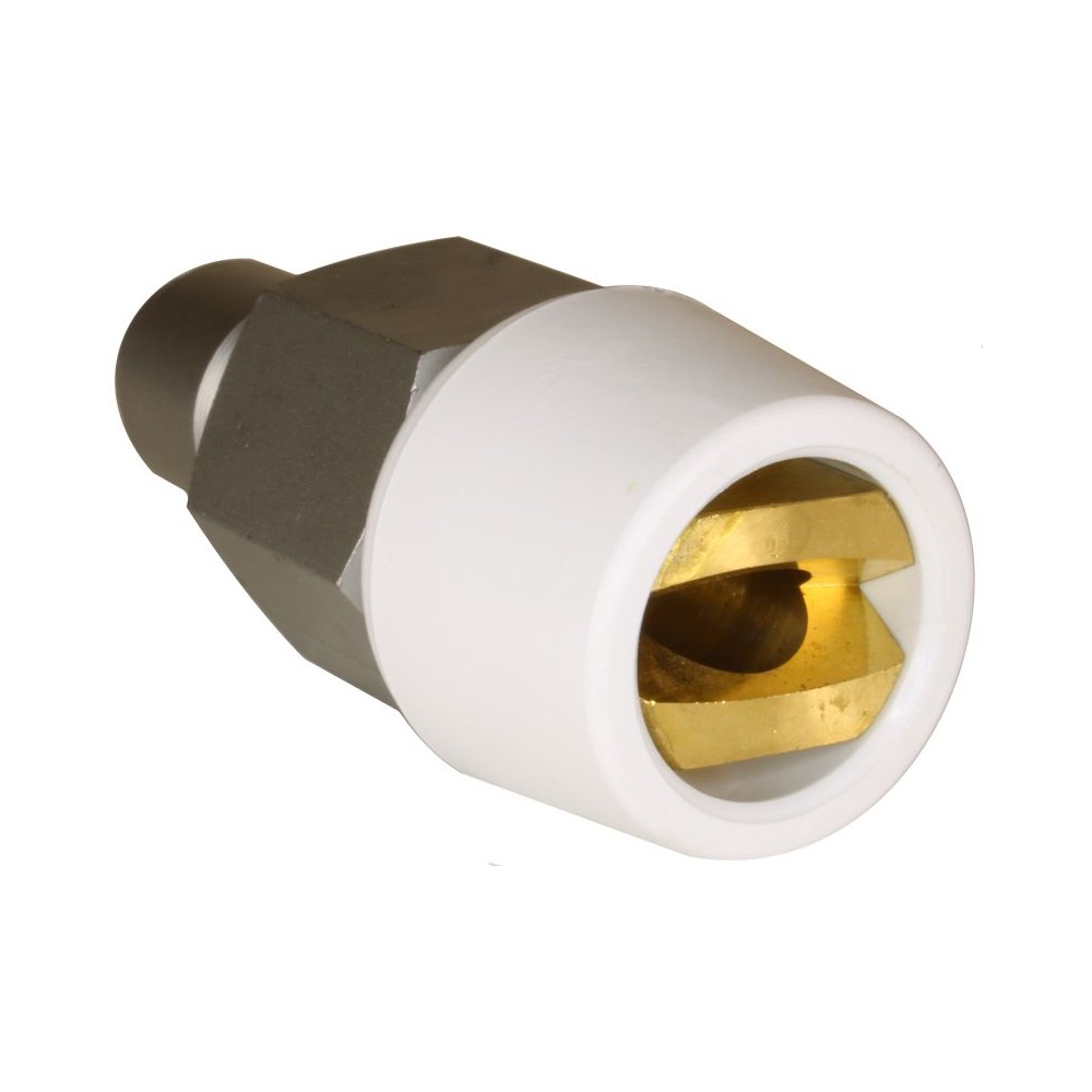 Short foam lance and nozzle with 80° spray angle in white brass