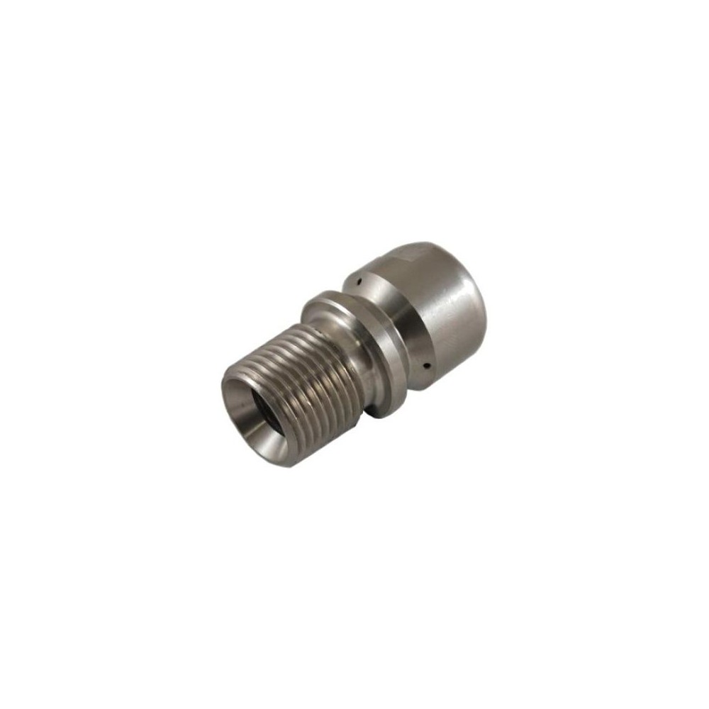 Stainless steel sewer nozzle with 3 rear facing jets