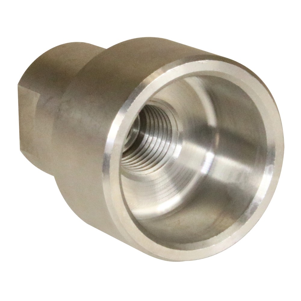 Round stainless steel nozzle holder with 1/4" connection