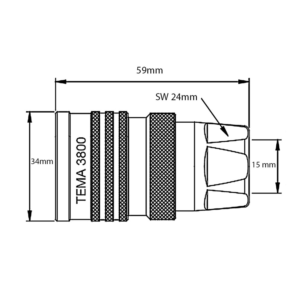 Tema Coupling Complete male and female 3/8" with non-return valve