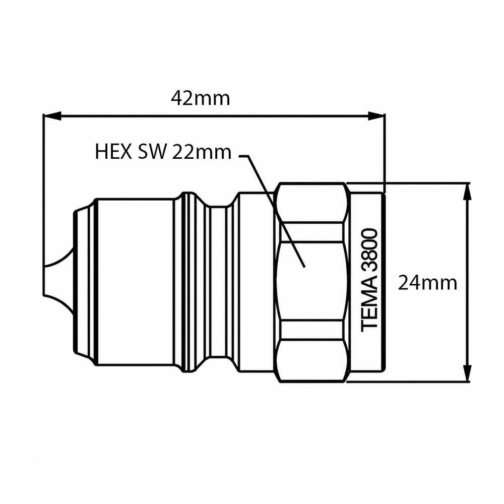 Tema Coupling Complete male and female 3/8" with non-return valve