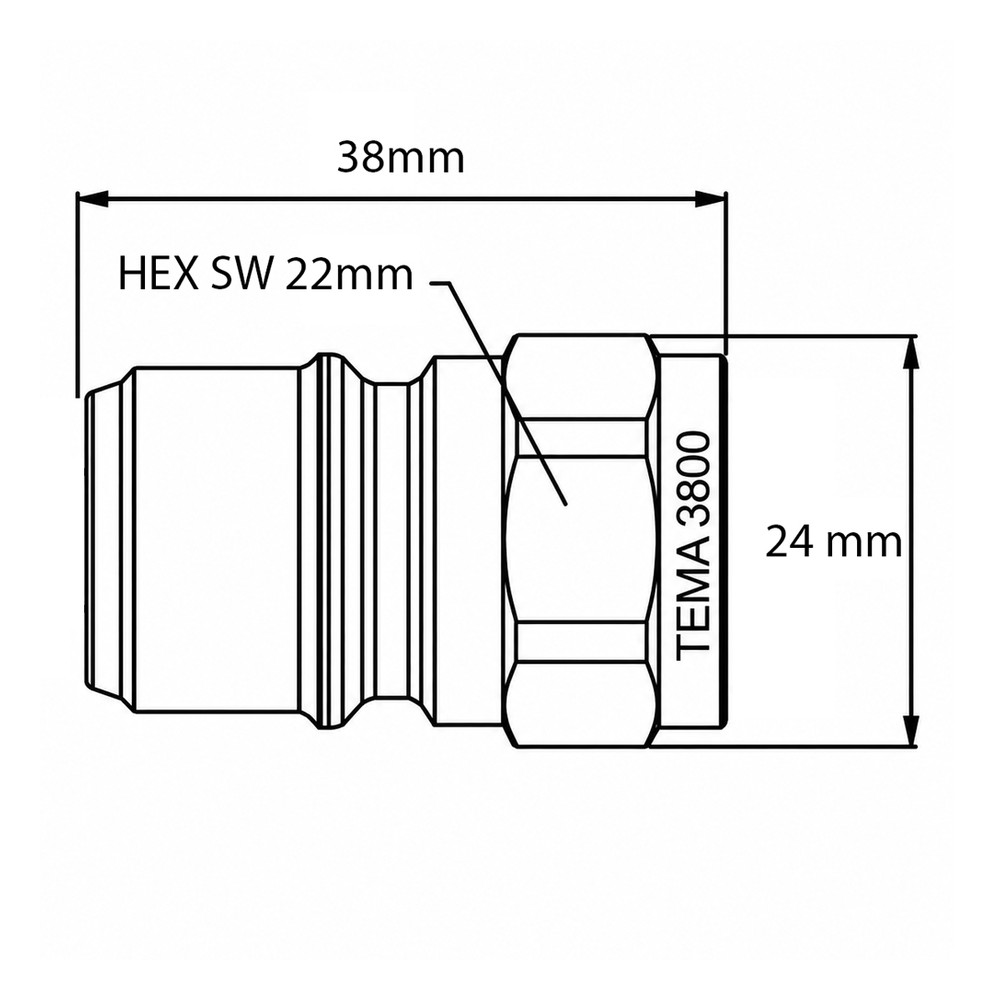 Tema probe 3/8" female washdown coupling
