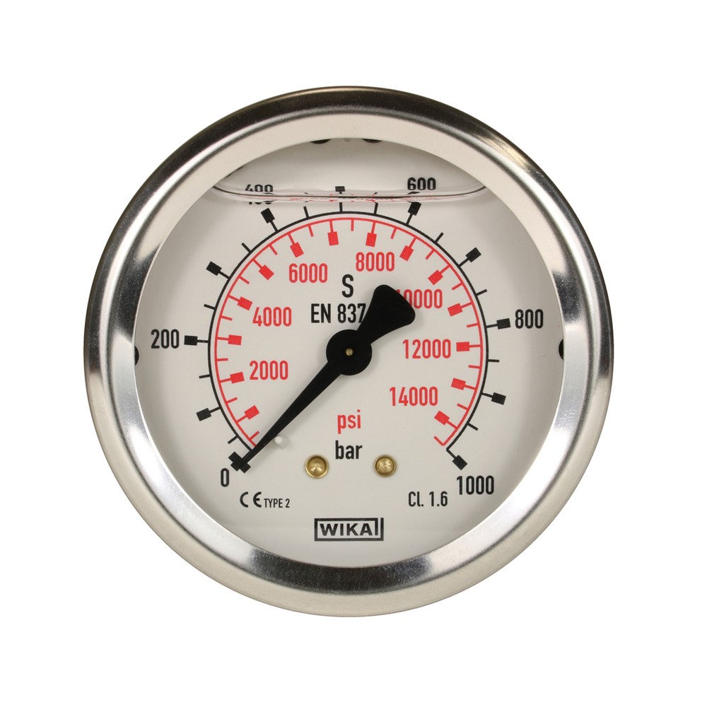 Pressure gauge bar with rear entry connection